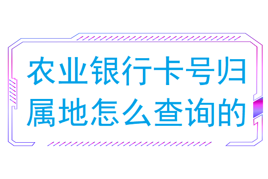 农业银行卡号归属地怎么查询的方法